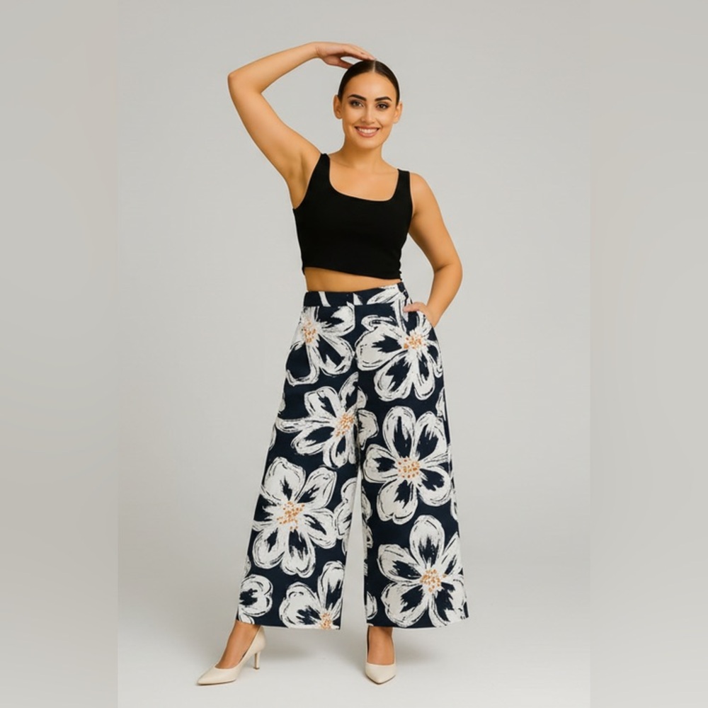 BOTANICHIC WIDE LEG FLORAL PALAZZO PANTS
